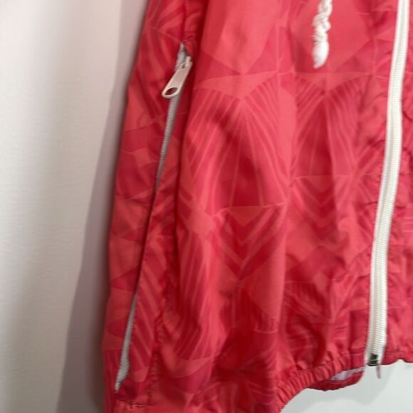 Billabong Red-Orange Women’s Large Belt Pack Windbreaker Jacket In A Bag Hooded - Picture 3 of 9